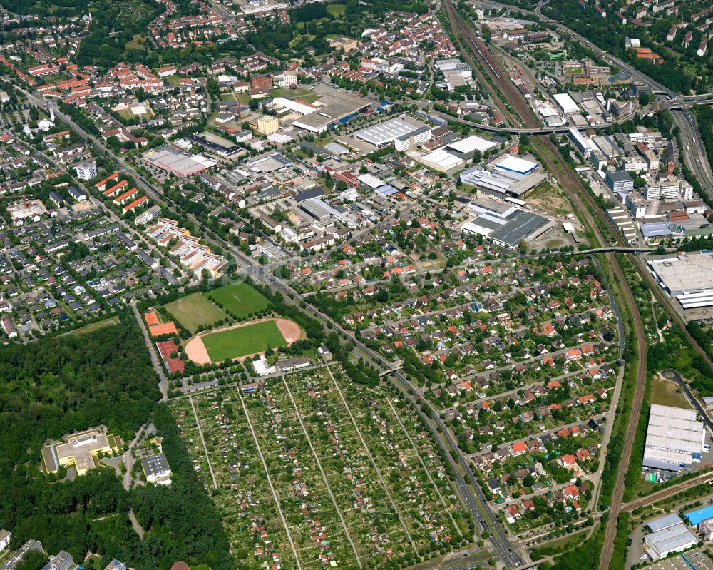 Luftbild Grünwinkel - Industrie- und Gewerbegebiet in Grünwinkel im Bundesland Baden-Württemberg, Deutschland