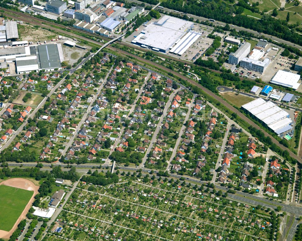 Luftaufnahme Grünwinkel - Industrie- und Gewerbegebiet in Grünwinkel im Bundesland Baden-Württemberg, Deutschland