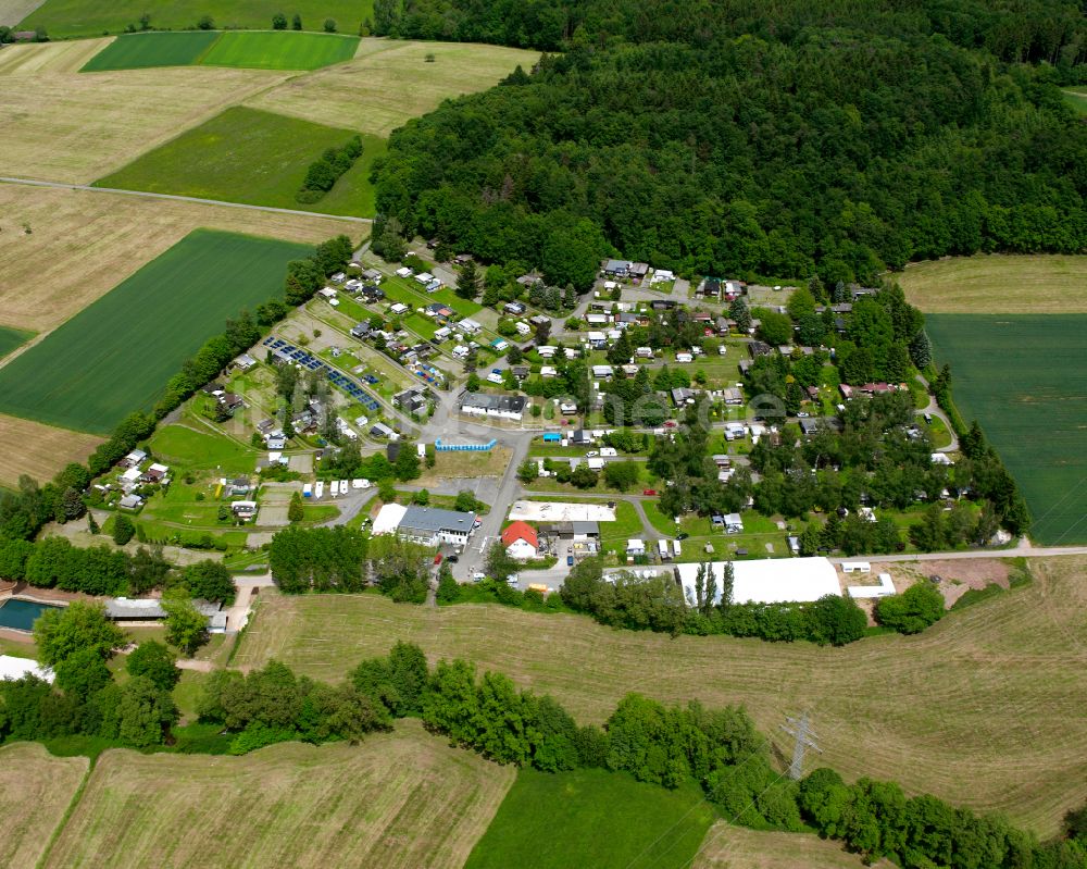 Groß Eichen von oben - Industrie- und Gewerbegebiet in Groß Eichen im Bundesland Hessen, Deutschland