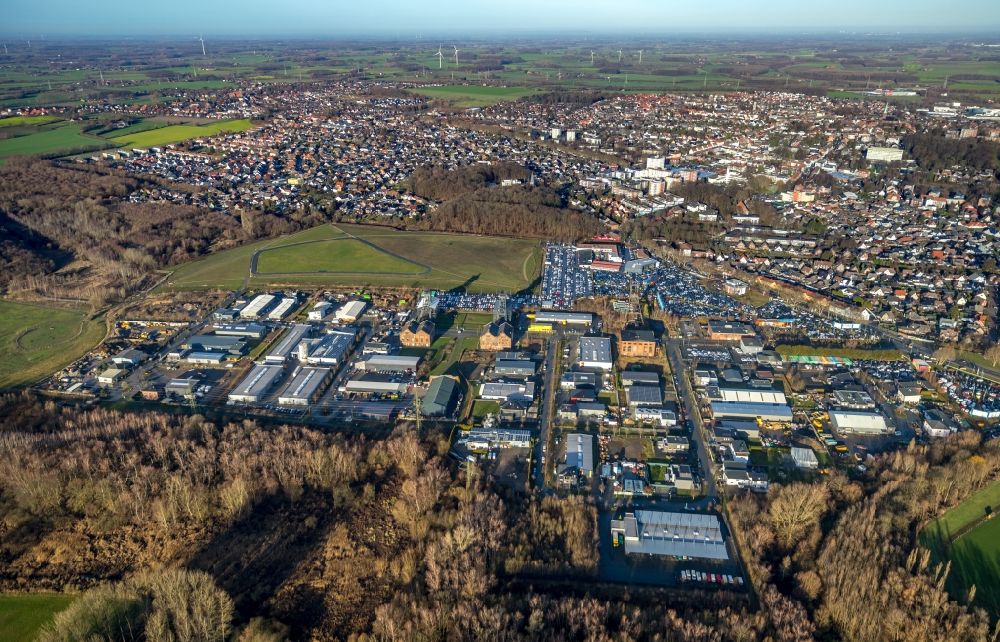 Hamm von oben - Industrie- und Gewerbegebiet in Hamm im Bundesland Nordrhein-Westfalen, Deutschland