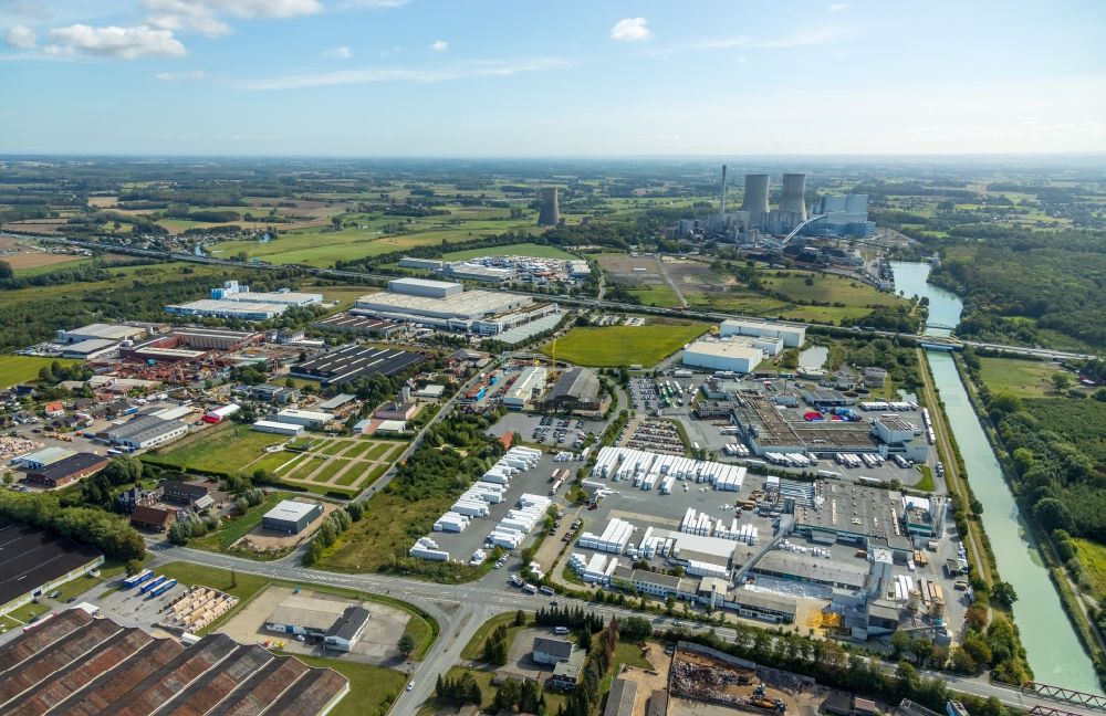 Hamm aus der Vogelperspektive: Industrie- und Gewerbegebiet in Hamm im Bundesland Nordrhein-Westfalen, Deutschland