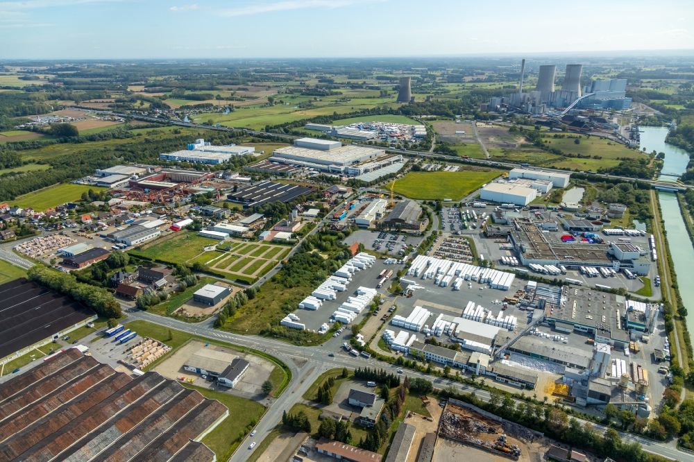 Luftbild Hamm - Industrie- und Gewerbegebiet in Hamm im Bundesland Nordrhein-Westfalen, Deutschland
