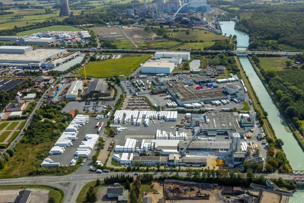 Luftaufnahme Hamm - Industrie- und Gewerbegebiet in Hamm im Bundesland Nordrhein-Westfalen, Deutschland