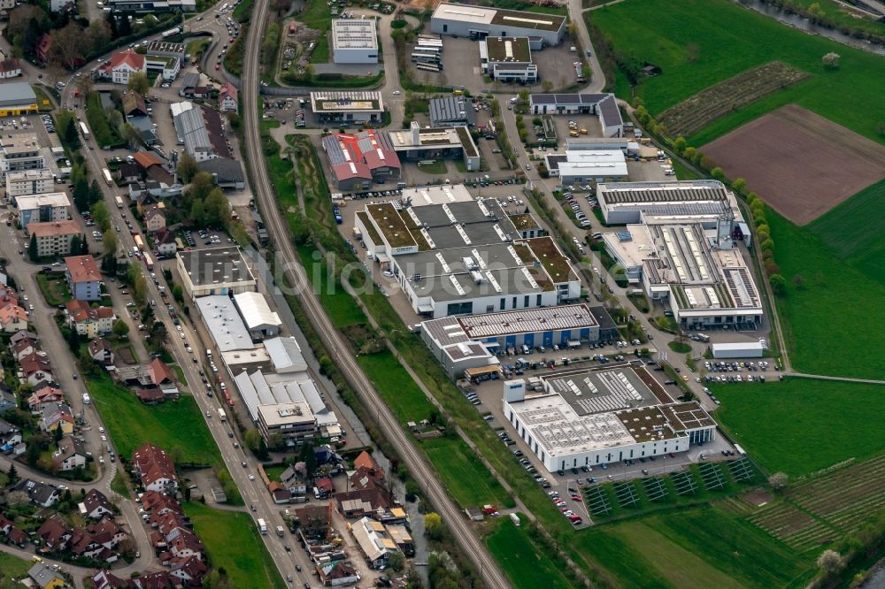 Haslach im Kinzigtal von oben - Industrie- und Gewerbegebiet in Haslach im Kinzigtal im Bundesland Baden-Württemberg, Deutschland