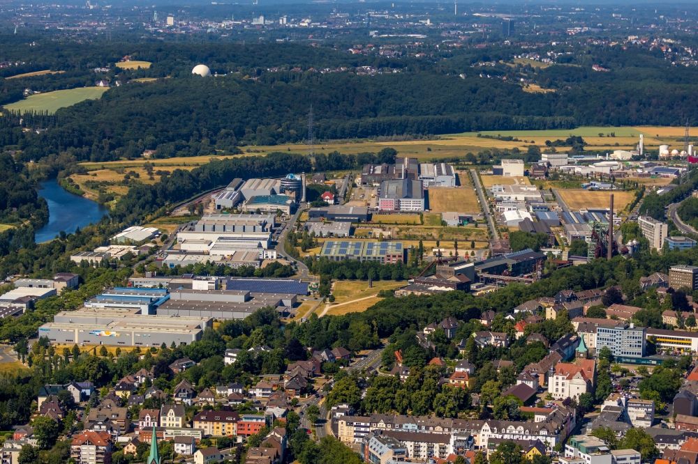 Luftaufnahme Hattingen - Industrie- und Gewerbegebiet in Hattingen im Bundesland Nordrhein-Westfalen, Deutschland