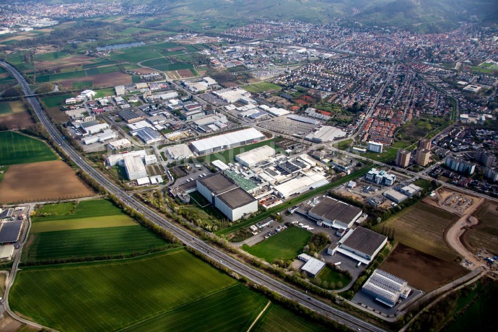Luftaufnahme Heppenheim (Bergstraße) - Industrie- und Gewerbegebiet in Heppenheim (Bergstraße) im Bundesland Hessen, Deutschland