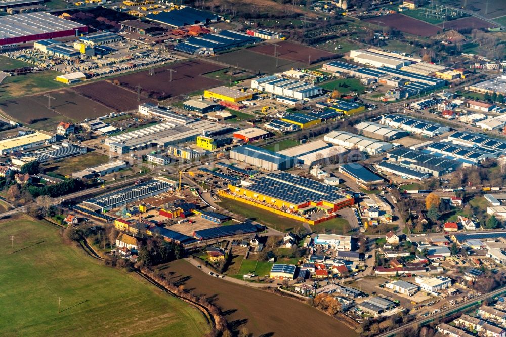 Luftaufnahme Herbolzheim - Industrie- und Gewerbegebiet in Herbolzheim im Bundesland Baden-Württemberg, Deutschland