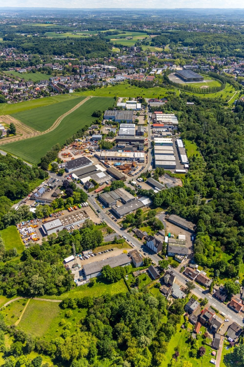 Luftaufnahme Herne - Industrie- und Gewerbegebiet in Herne im Bundesland Nordrhein-Westfalen, Deutschland