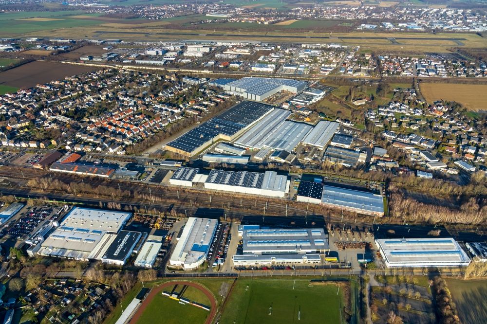 Luftbild Holzwickede - Industrie- und Gewerbegebiet in Holzwickede im Bundesland Nordrhein-Westfalen, Deutschland