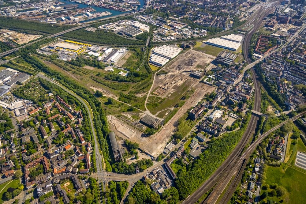 Dortmund von oben - Industrie- und Gewerbegebiet an der Huckarder Straße in Dortmund im Bundesland Nordrhein-Westfalen, Deutschland