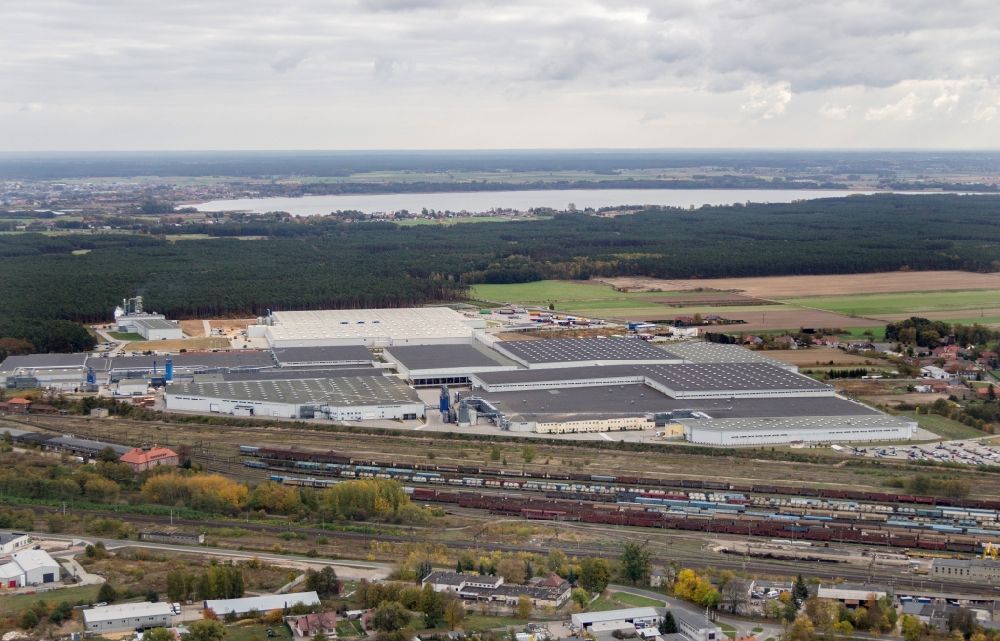 Luftaufnahme Babimost - Industrie- und Gewerbegebiet IKEA Industrie in Babimost in lubuskie, Polen