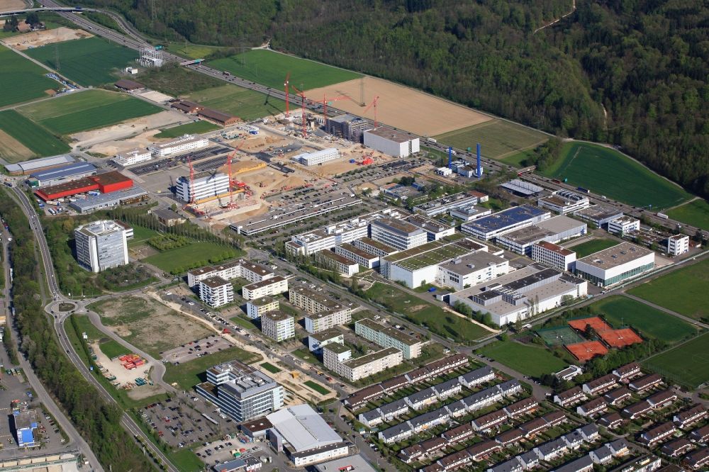 Kaiseraugst von oben - Industrie- und Gewerbegebiet in Kaiseraugst in Schweiz