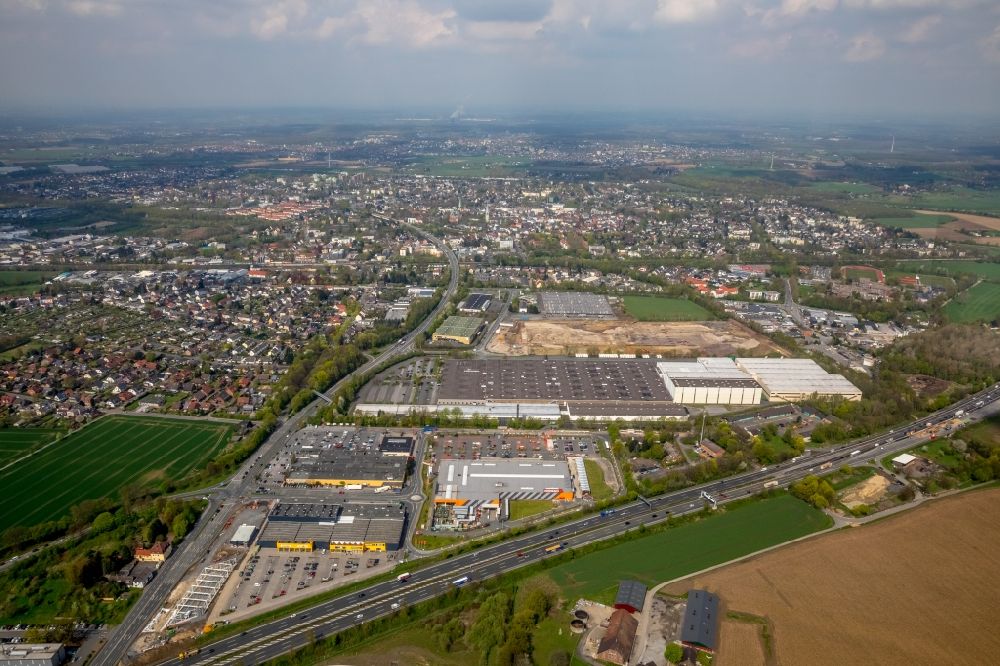 Luftaufnahme Kamen - Industrie- und Gewerbegebiet in Kamen im Bundesland Nordrhein-Westfalen, Deutschland