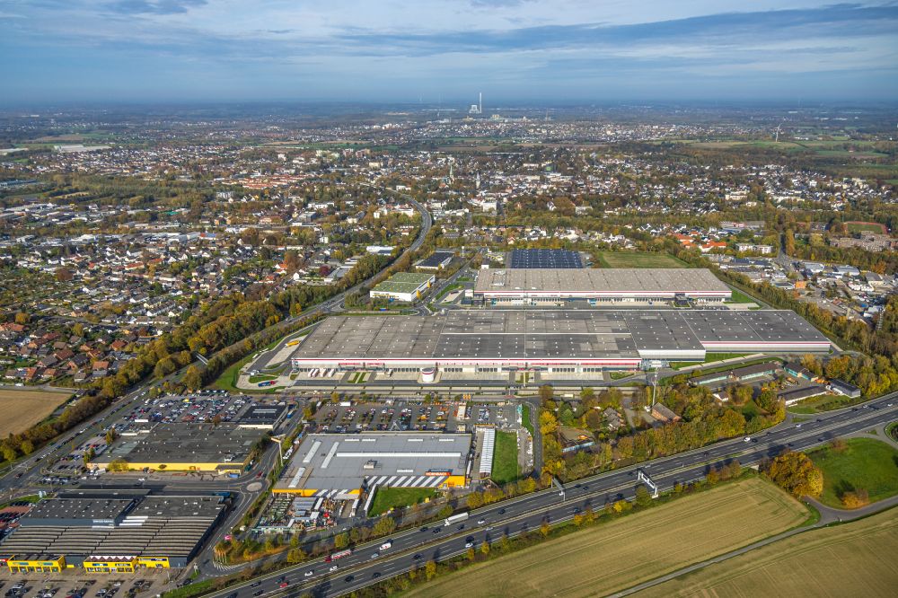 Luftbild Kamen - Industrie- und Gewerbegebiet in Kamen im Bundesland Nordrhein-Westfalen, Deutschland