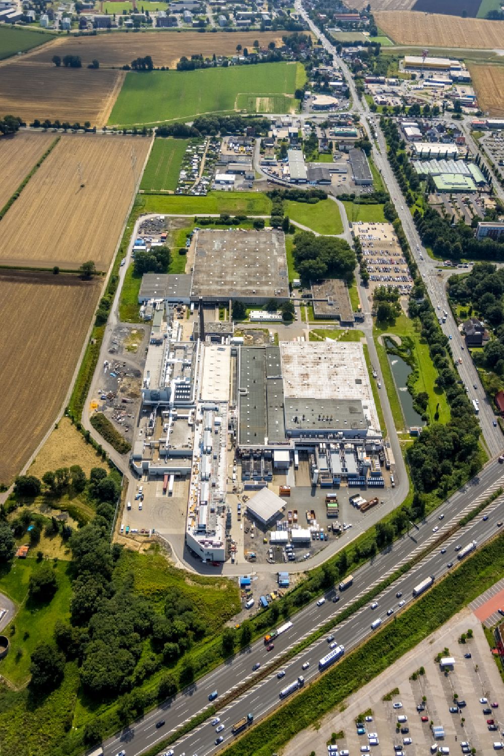 Luftbild Kamen - Industrie- und Gewerbegebiet in Kamen im Bundesland Nordrhein-Westfalen, Deutschland