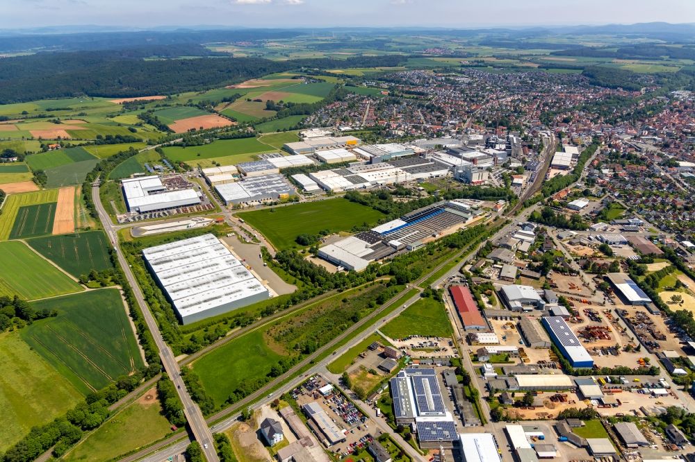 Korbach aus der Vogelperspektive: Industrie- und Gewerbegebiet in Korbach im Bundesland Hessen, Deutschland