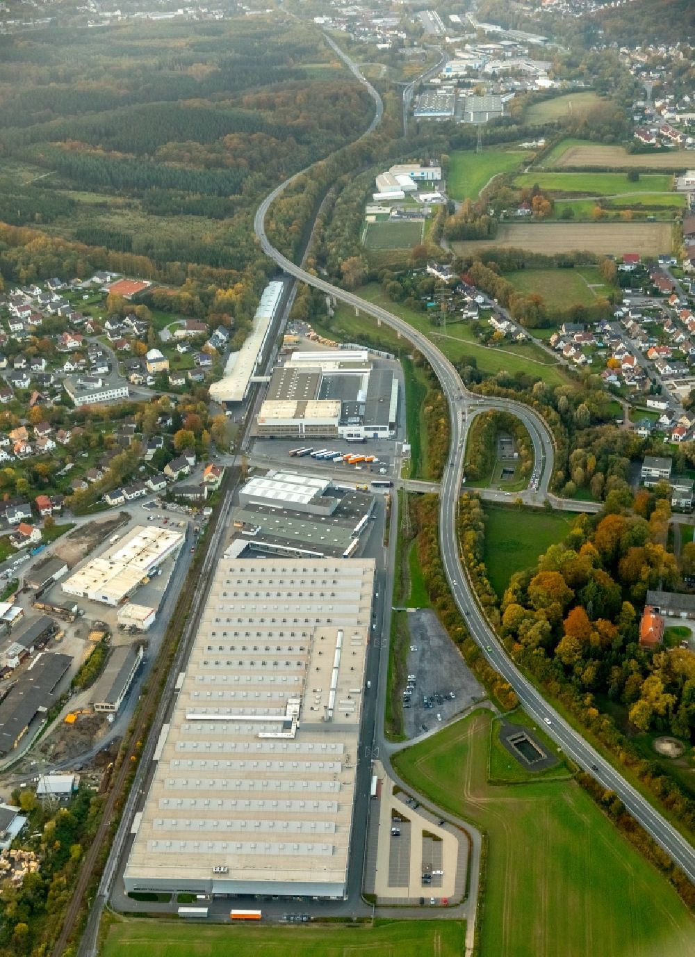 Luftbild Lendringsen - Industrie- und Gewerbegebiet in Lendringsen im Bundesland Nordrhein-Westfalen, Deutschland