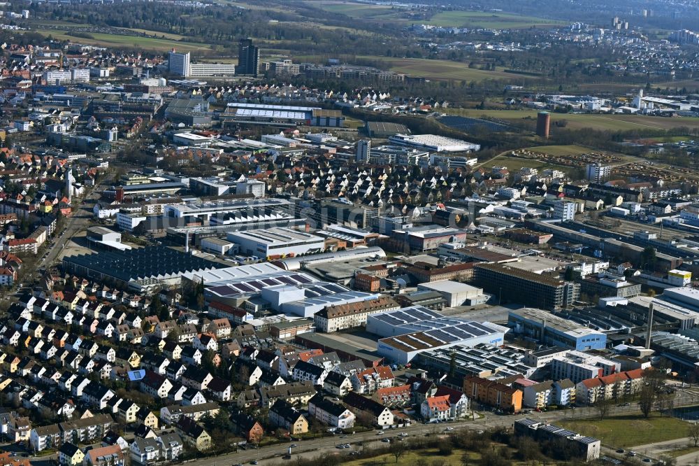 Luftaufnahme Ludwigsburg - Industrie- und Gewerbegebiet in Ludwigsburg im Bundesland Baden-Württemberg, Deutschland