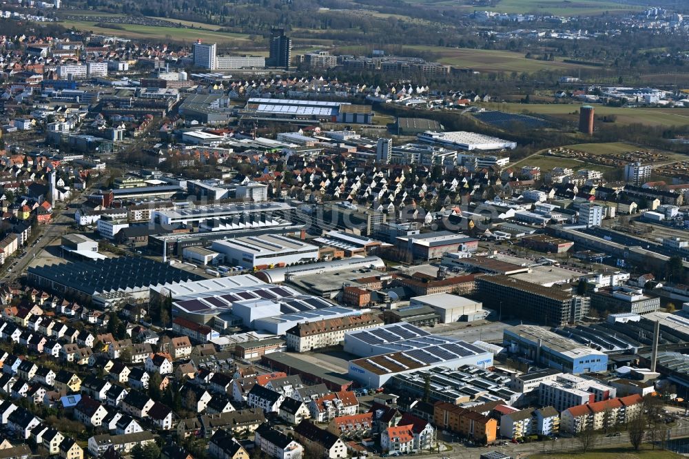 Ludwigsburg von oben - Industrie- und Gewerbegebiet in Ludwigsburg im Bundesland Baden-Württemberg, Deutschland