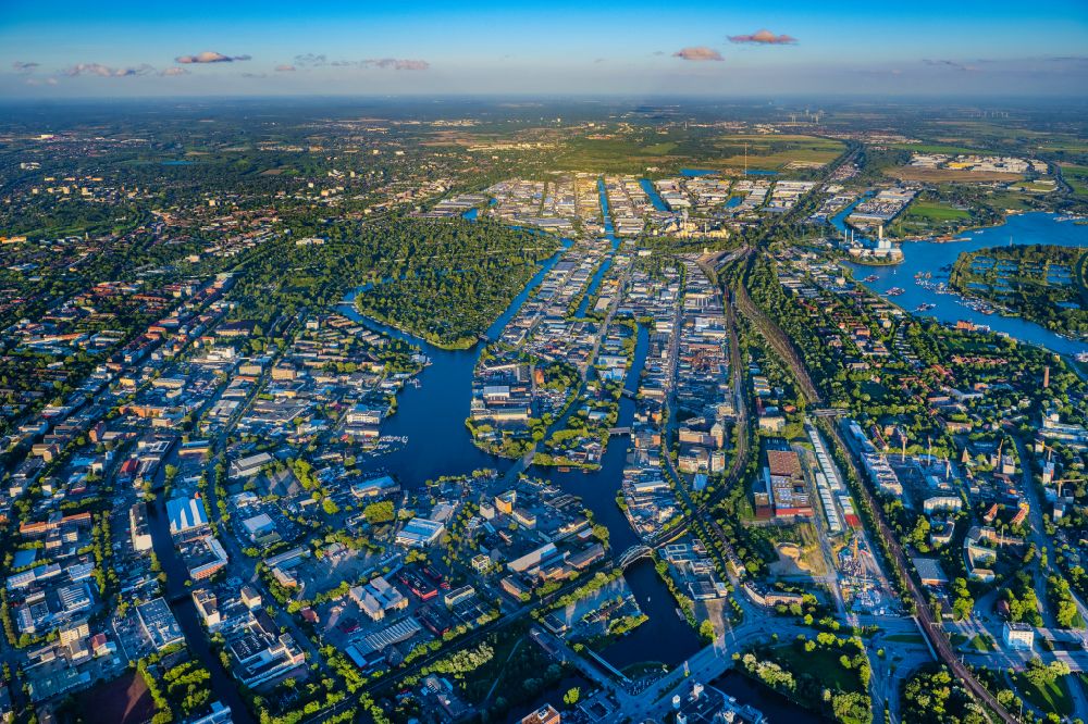 Luftaufnahme Hamburg - Industrie- und Gewerbegebiet am Mühlenhagen im Ortsteil Rothenburgsort in Hamburg, Deutschland