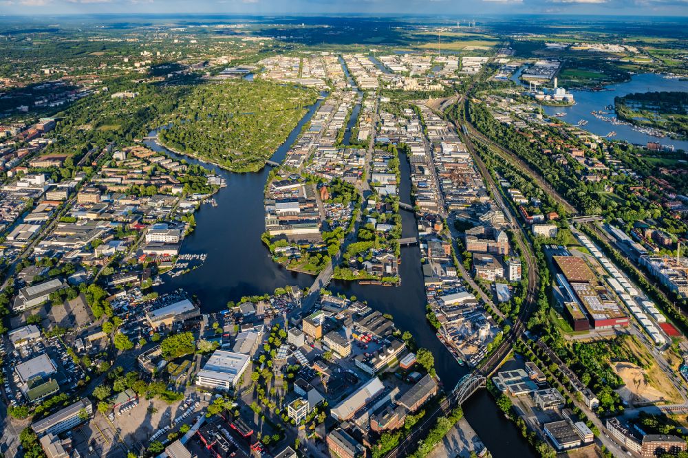 Luftbild Hamburg - Industrie- und Gewerbegebiet am Mühlenhagen im Ortsteil Rothenburgsort in Hamburg, Deutschland