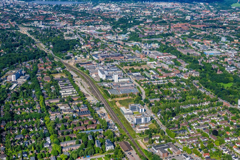 Hamburg von oben - Industrie- und Gewerbegebiet am Neumarkt im Ortsteil Wandsbek in Hamburg, Deutschland