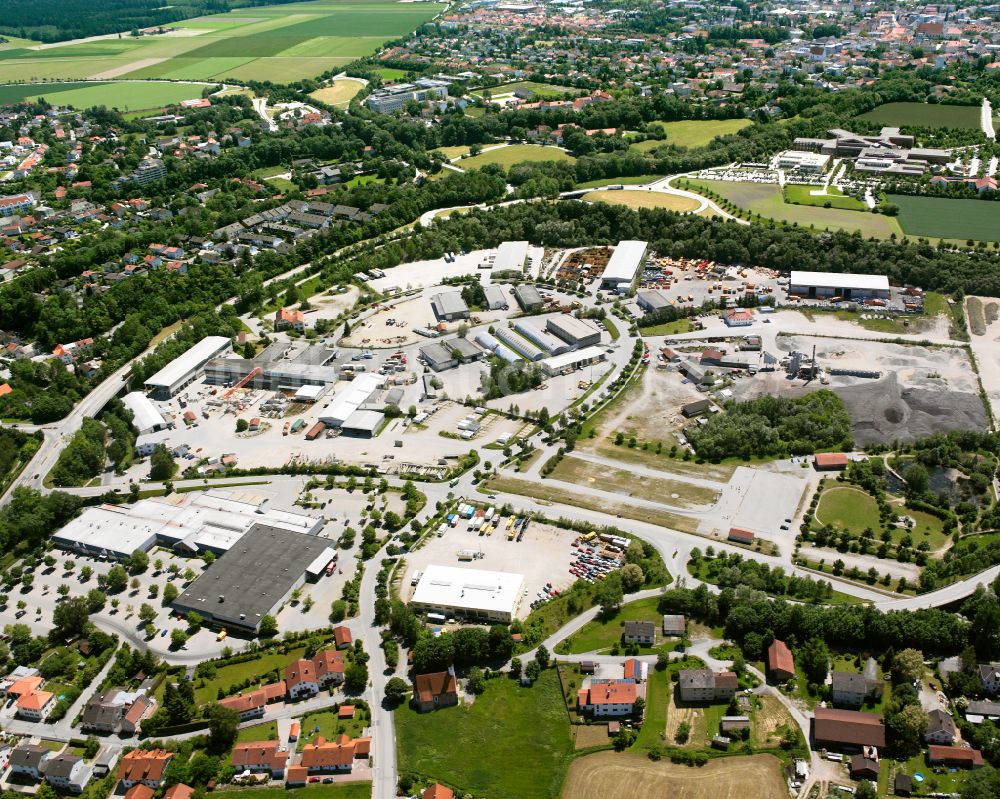 Neuötting von oben - Industrie- und Gewerbegebiet in Neuötting im Bundesland Bayern, Deutschland
