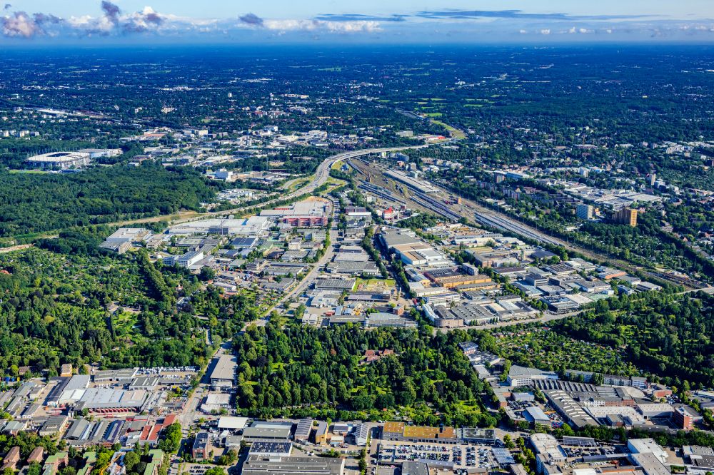 Luftbild Hamburg - Industrie- und Gewerbegebiet im Ortsteil Bahrenfeld in Hamburg, Deutschland