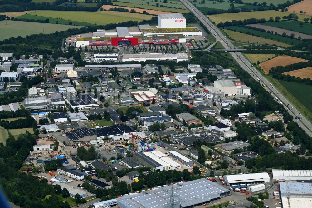 Luftaufnahme Barsbüttel - Industrie- und Gewerbegebiet im Ortsteil Barsbüttel in Barsbüttel im Bundesland Schleswig-Holstein, Deutschland