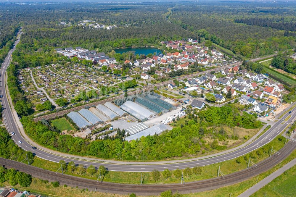 Luftbild Stutensee - Industrie- und Gewerbegebiet im Ortsteil Blankenloch-Büchig in Stutensee im Bundesland Baden-Württemberg, Deutschland