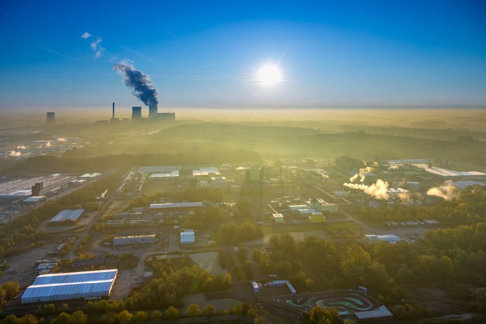 Luftaufnahme Hamm - Industrie- und Gewerbegebiet im Ortsteil Uentrop in Hamm im Bundesland Nordrhein-Westfalen, Deutschland