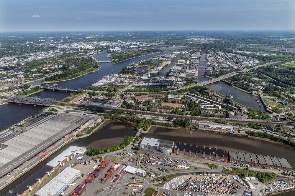 Hamburg von oben - Industrie- und Gewerbegebiet im Ortsteil Veddel in Hamburg