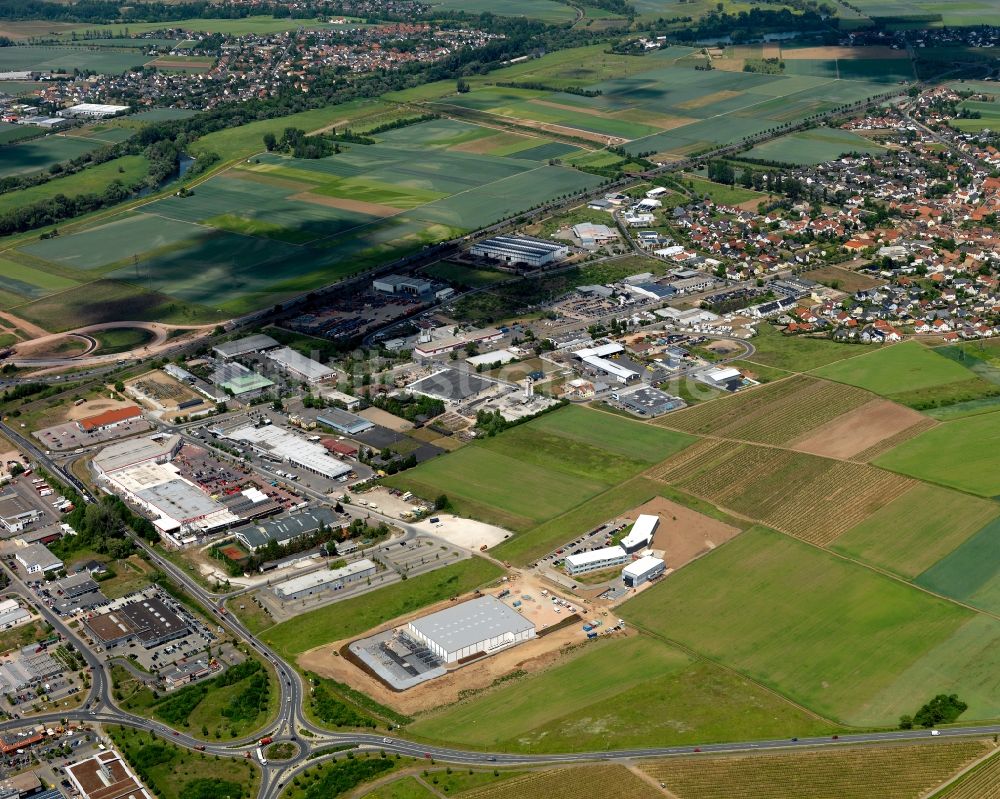 Bad Kreuznach von oben - Industrie- und Gewerbegebiet im Osten von Bad Kreuznach im Bundesland Rheinland-Pfalz