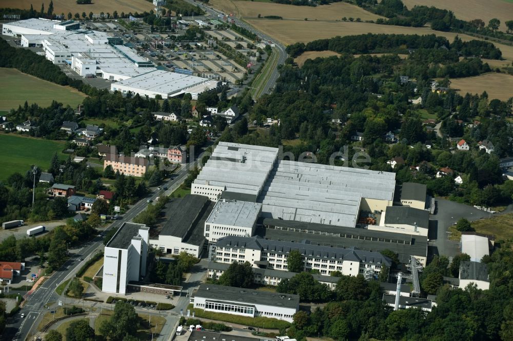Plauen von oben - Industrie- und Gewerbegebiet in Plauen im Bundesland Sachsen