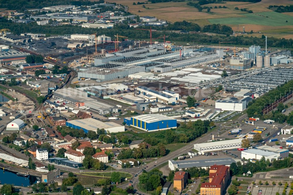 Luftaufnahme Kehl - Industrie- und Gewerbegebiet am Rheinhafen in Kehl im Bundesland Baden-Württemberg, Deutschland