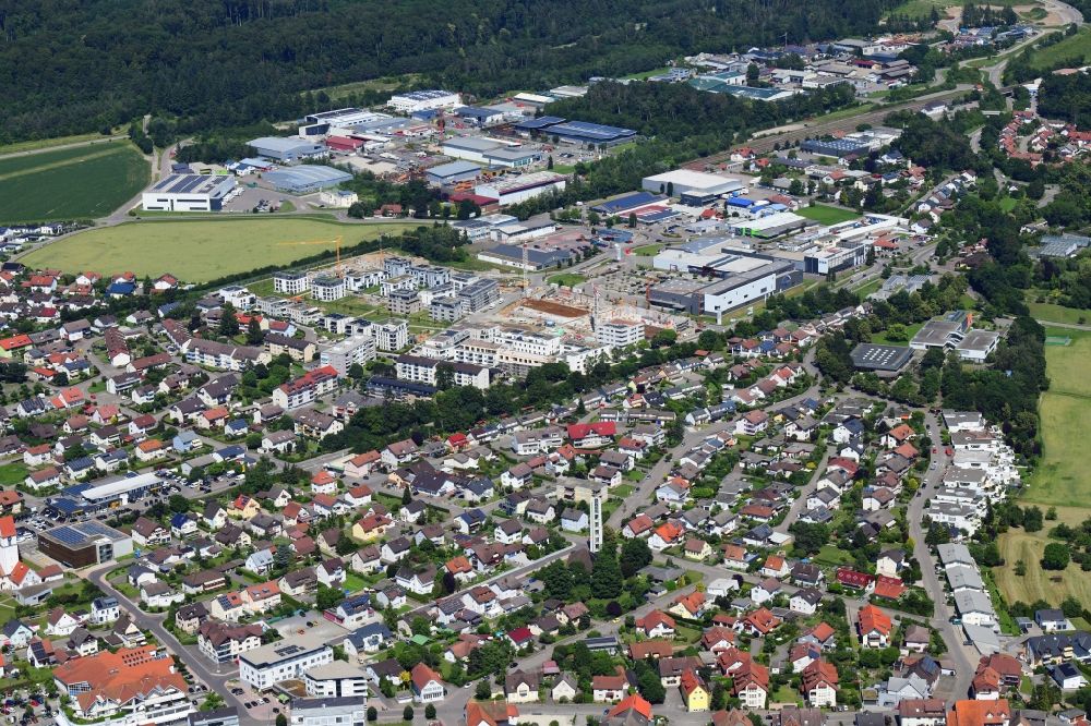Lauchringen von oben - Industrie- und Gewerbegebiet Riedpark an der Industriestraße in Lauchringen im Bundesland Baden-Württemberg, Deutschland