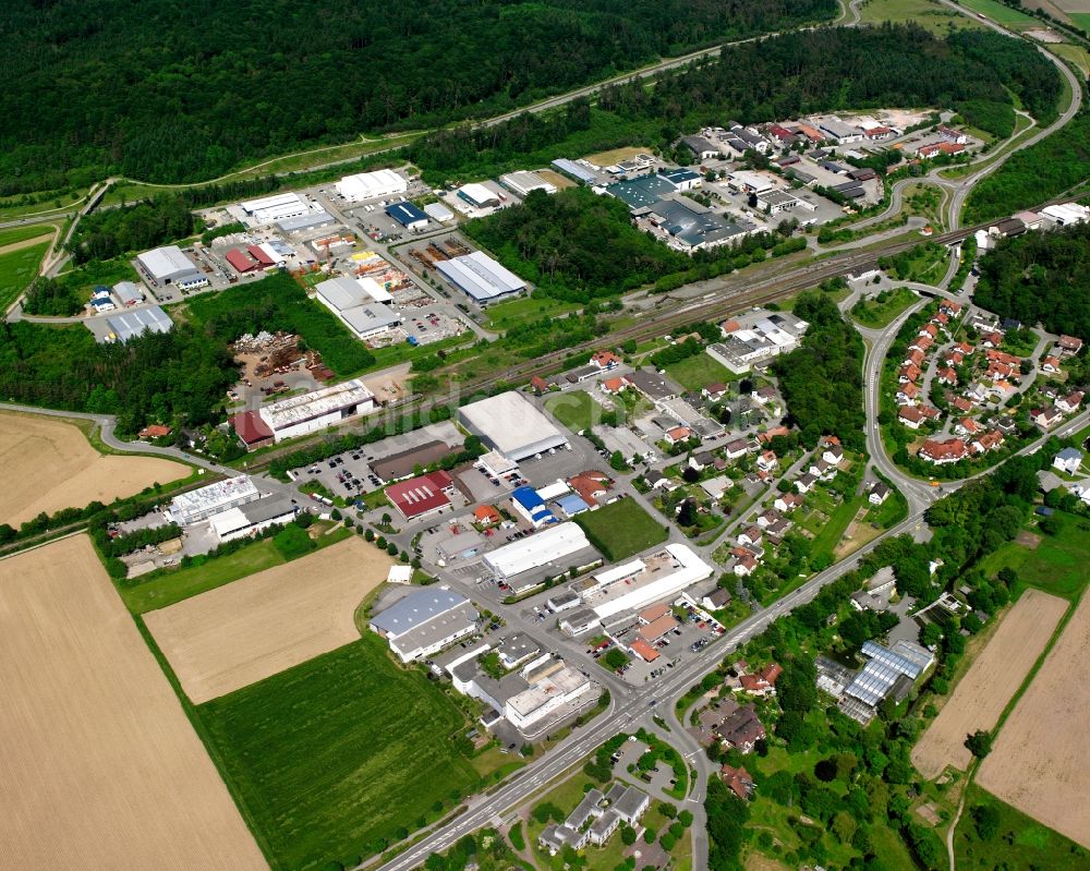 Luftbild Lauchringen - Industrie- und Gewerbegebiet Riedpark an der Industriestraße in Lauchringen im Bundesland Baden-Württemberg, Deutschland