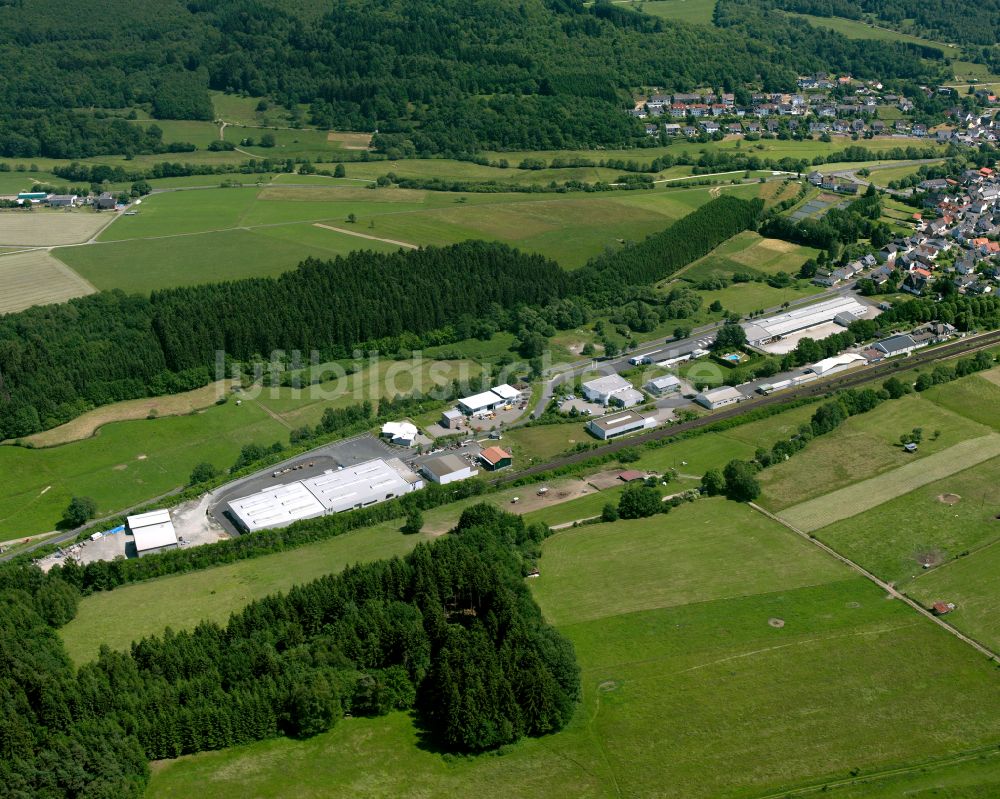 Rodenbach von oben - Industrie- und Gewerbegebiet in Rodenbach im Bundesland Hessen, Deutschland