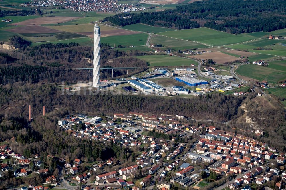 Luftaufnahme Rottweil - Industrie- und Gewerbegebiet in Rottweil im Bundesland Baden-Württemberg, Deutschland