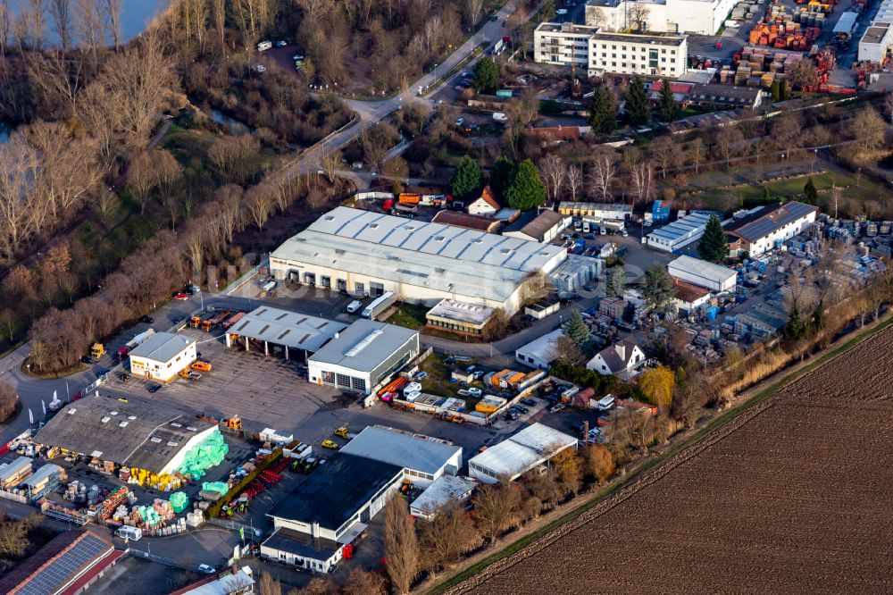 Luftaufnahme Bobenheim-Roxheim - Industrie- und Gewerbegebiet Am Silbersee in Bobenheim-Roxheim im Bundesland Rheinland-Pfalz, Deutschland