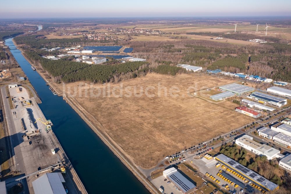 Eberswalde von oben - Industrie- und Gewerbegebiet TGE in Eberswalde im Bundesland Brandenburg, Deutschland