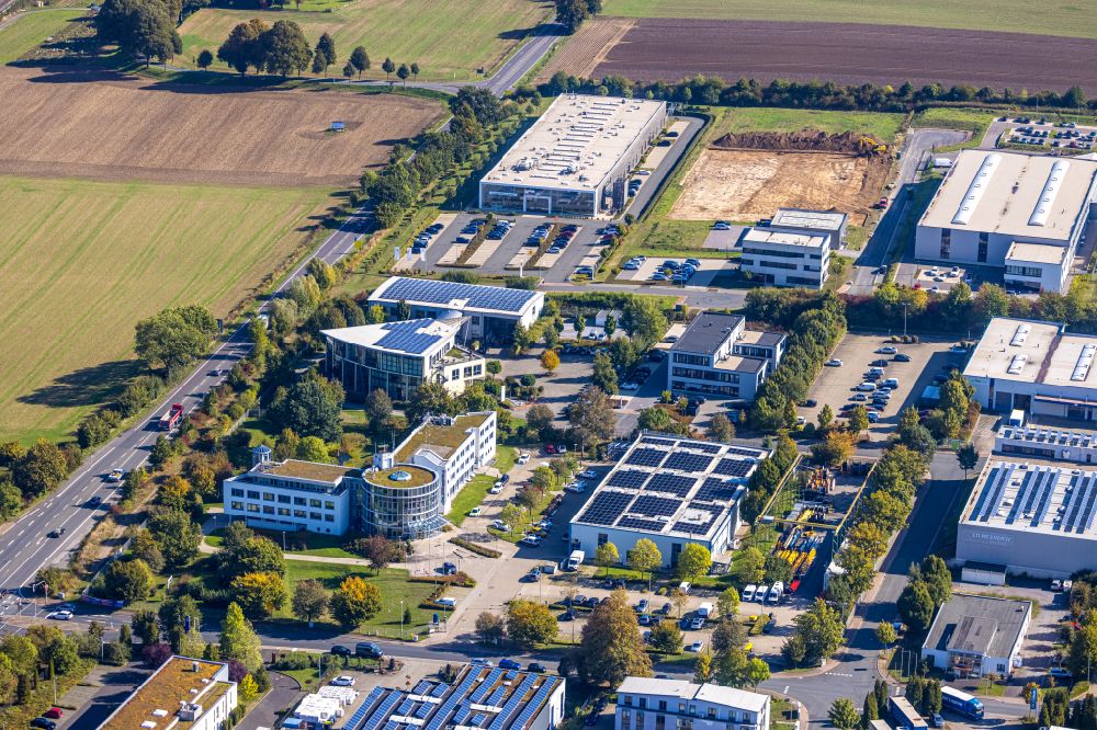 Unna aus der Vogelperspektive: Industrie- und Gewerbegebiet in Unna im Bundesland Nordrhein-Westfalen, Deutschland