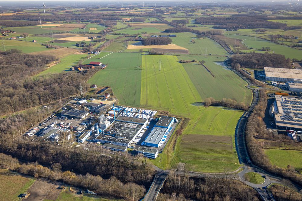 Luftaufnahme Werne - Industrie- und Gewerbegebiet in Werne im Bundesland Nordrhein-Westfalen, Deutschland
