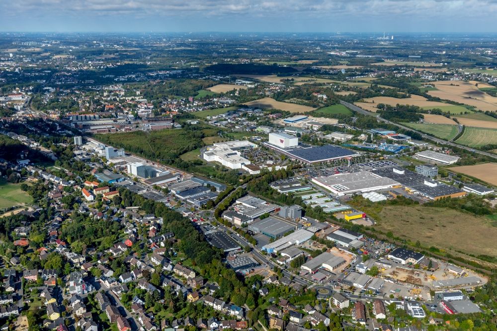 Luftaufnahme Witten - Industrie- und Gewerbegebiet in Witten im Bundesland Nordrhein-Westfalen, Deutschland