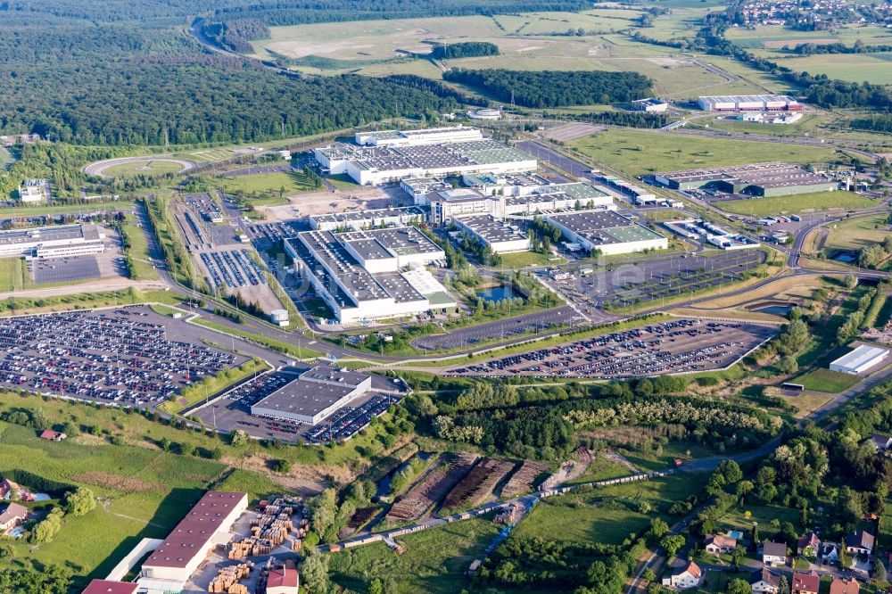 Luftaufnahme Woustviller - Industrie- und Gewerbegebiet in Woustviller in Grand Est, Frankreich