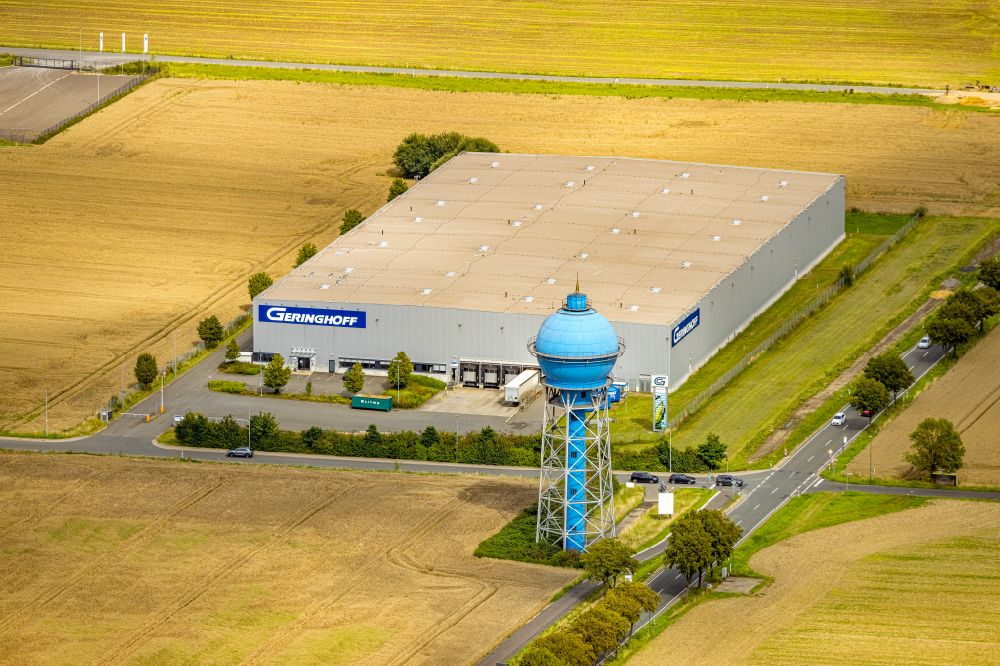 Ahlen aus der Vogelperspektive: Industriedenkmal blauer Wasserturm in Ahlen im Bundesland Nordrhein-Westfalen