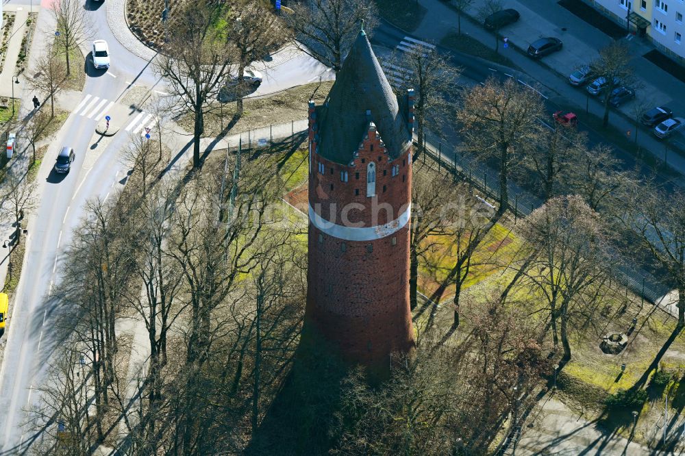Luftbild Bernau - Industriedenkmal Wasserturm in Bernau im Bundesland Brandenburg, Deutschland