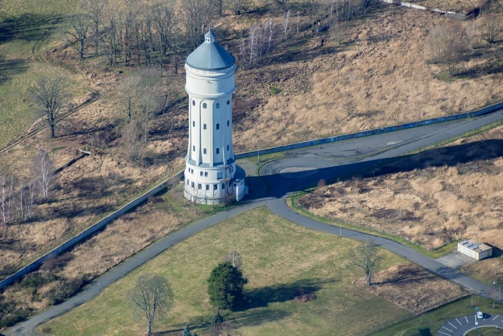 Eilenburg aus der Vogelperspektive: Industriedenkmal Wasserturm in Eilenburg im Bundesland Sachsen, Deutschland
