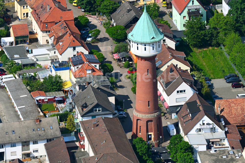 Eppelheim aus der Vogelperspektive: Industriedenkmal Wasserturm in Eppelheim im Bundesland Baden-Württemberg, Deutschland
