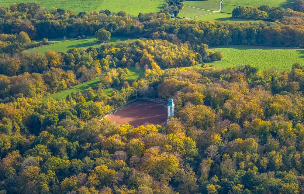 Luftaufnahme Herne - Industriedenkmal Wasserturm in Herne im Bundesland Nordrhein-Westfalen, Deutschland